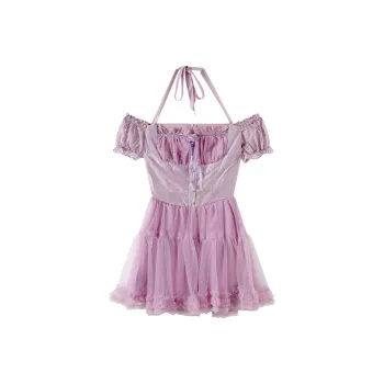 Adeworn Short Sleeved Dress Women's Purple