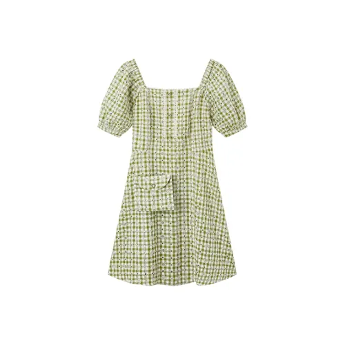 Pit Short-Sleeved Dresses Women's Light Green