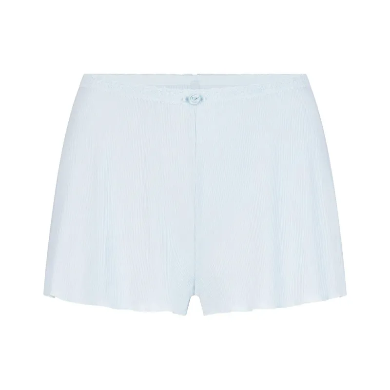 SKIMS SOFT LOUNGE LACE SHORT Casual Shorts Women's CELESTE/Sky Blue-0