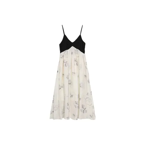 SETIROM Slip Dresses Women's Black White