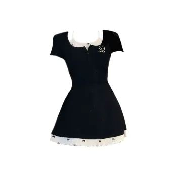 AURORA MUSE Short Sleeved Dress Women's Black