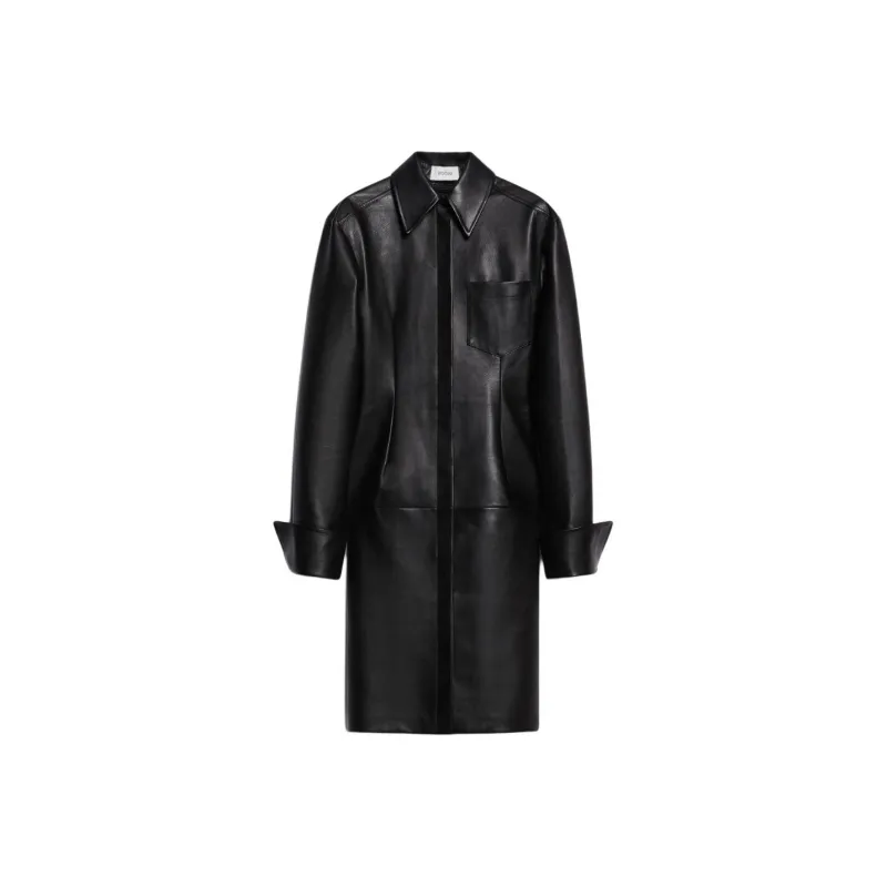 SportMax Oidio Leather Coat-0