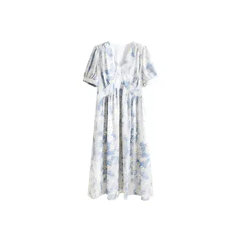 ETSE Short Sleeved Dresses Women's Blue