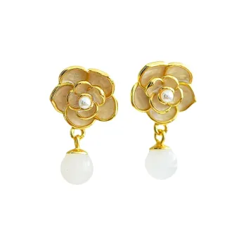 Jade Ink Love Earrings White Jade Women's
