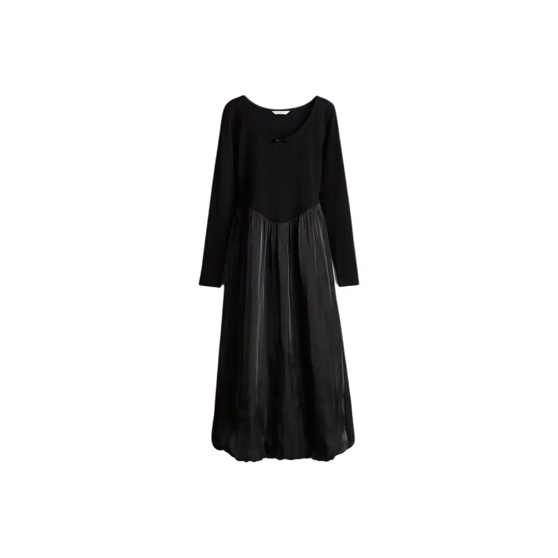 H&M New Year Long Sleeved Dresses Women's Black-0
