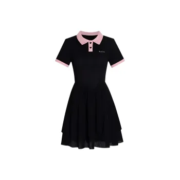 DOKZB Short Sleeved Dress Women's Black
