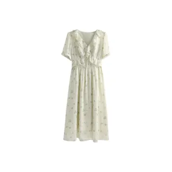 She Enjoys Short Sleeved Dress Women's Green