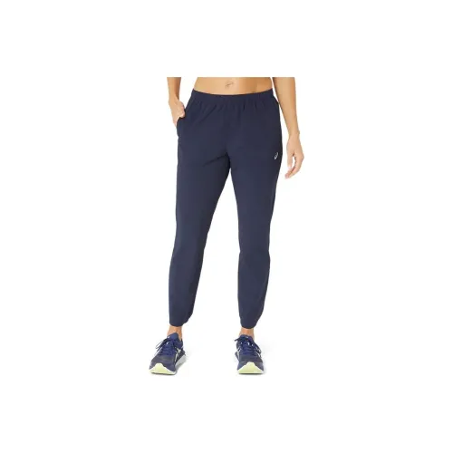 Asics Running Stretch Woven Knitted Sports Pants Women's Midnight