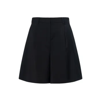 WEEKEND MaxMara SS25 Belbo Collection Woollen Cloth Bermuda Shorts Casual Shorts Women's Black