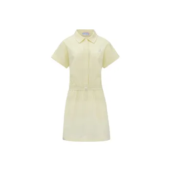 LI NING 1990 x Clove Short Sleeved Dress Women's Light Custard