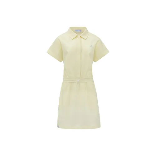 LI NING 1990 x Clove Short Sleeved Dress Women's Light Custard