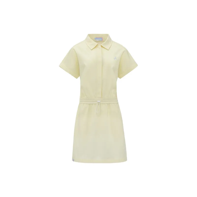 LI NING 1990 x Clove Short Sleeved Dress Women's Light Custard-0
