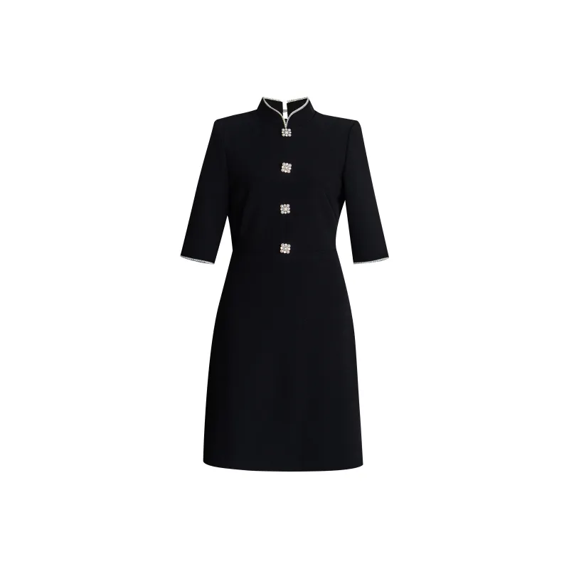 ROEYSHOUSE Short Sleeved Dress Women's Black-0