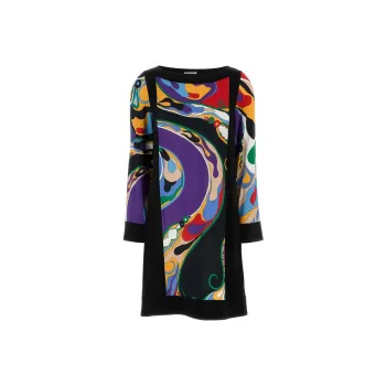 EMILIO PUCCI Orchidee Printed Long Sleeved Mini Dress
