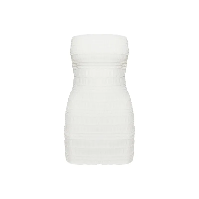 PRINCESS POLLY EDISUN STRAPLESS MINI DRESS Sleeveless Dress Women's White/White-0