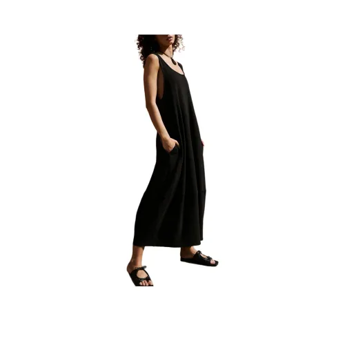 FREE PEOPLE Perth Barrel Tee Midi Sleeveless Dress Women's BLACK/Black