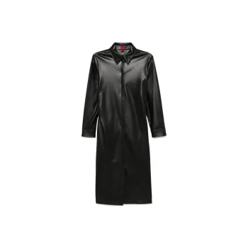 HUGO BOSS Faux leather Midi Shirt Dress