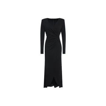 BESIONIA FW24 Long Sleeved Dresses Women's Black