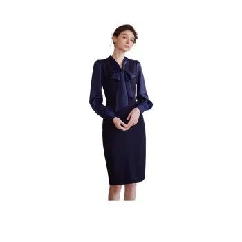 ROEYSHOUSE Long Sleeved Dresses Women's Dark Blue