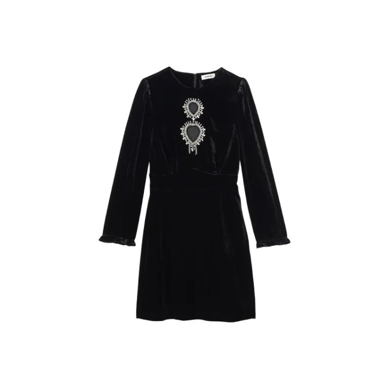Sandro Long Sleeved Dresses Women's Black-0