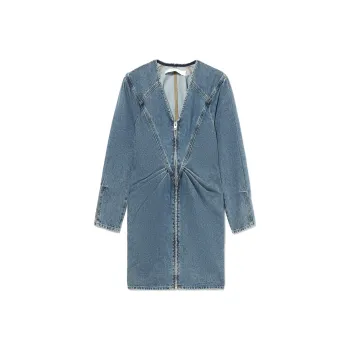 IRO Long Sleeved Dress Women's Denim Blue