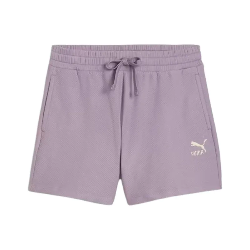 PUMA CLASSICS CLASSICS Ribbed Shorts Women's Casual Shorts Women's Light Plum-0