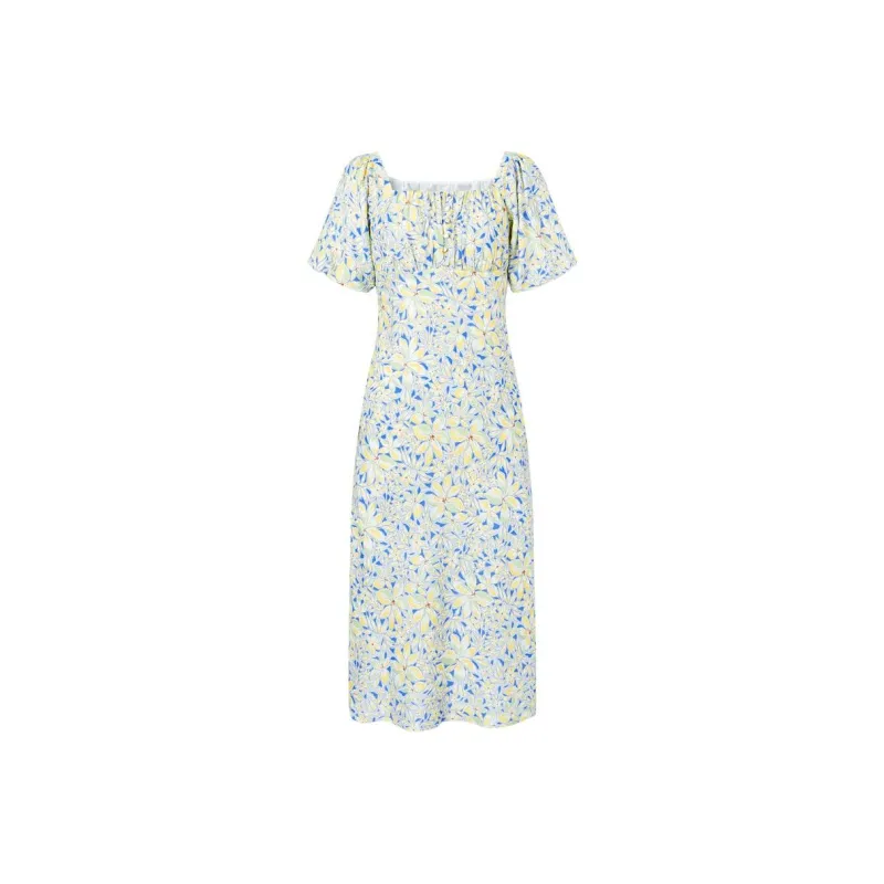 JZ Juzui Short Sleeved Dresses Women's Pattern Blue-0