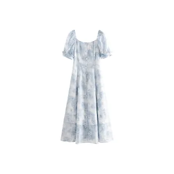 FANSILANEN Short Sleeved Dress Women's Misty Blue