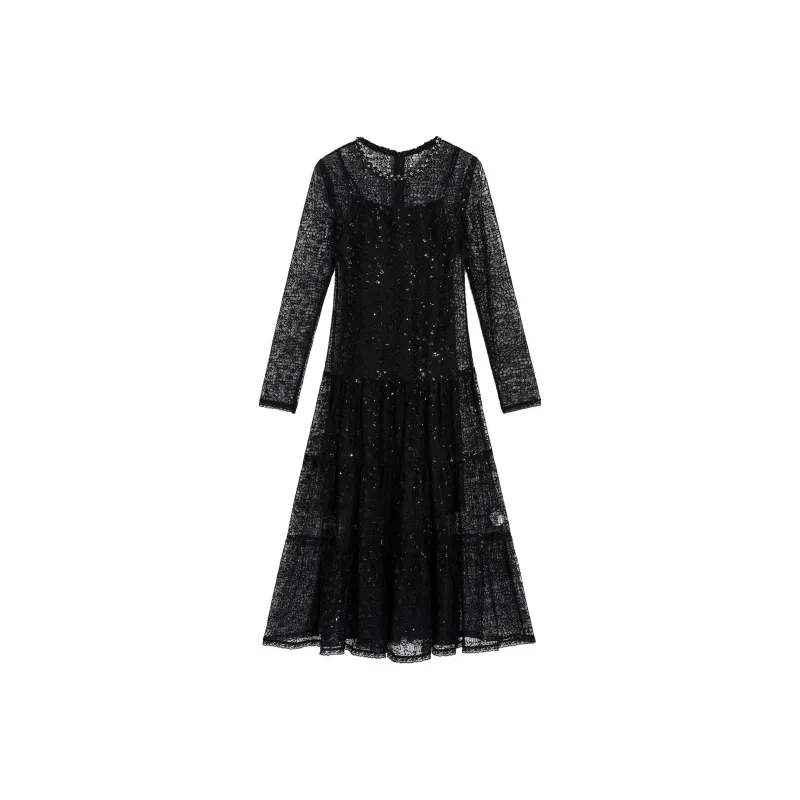 Bebe FW24 Long Sleeved Dresses Women's Black-0