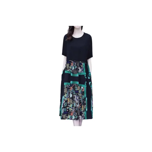 Mapping Short Sleeved Dresses Women's Black