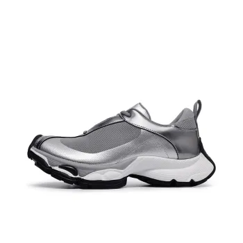 Angelmi Abrasion Resistant Breathable Coverage Height Increasing Low Top Chunky Sneakers Unisex Gray