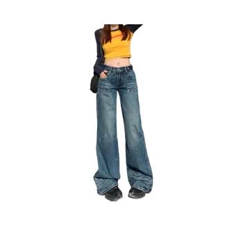 Wen Shan Jeans Women's Wavy Blue