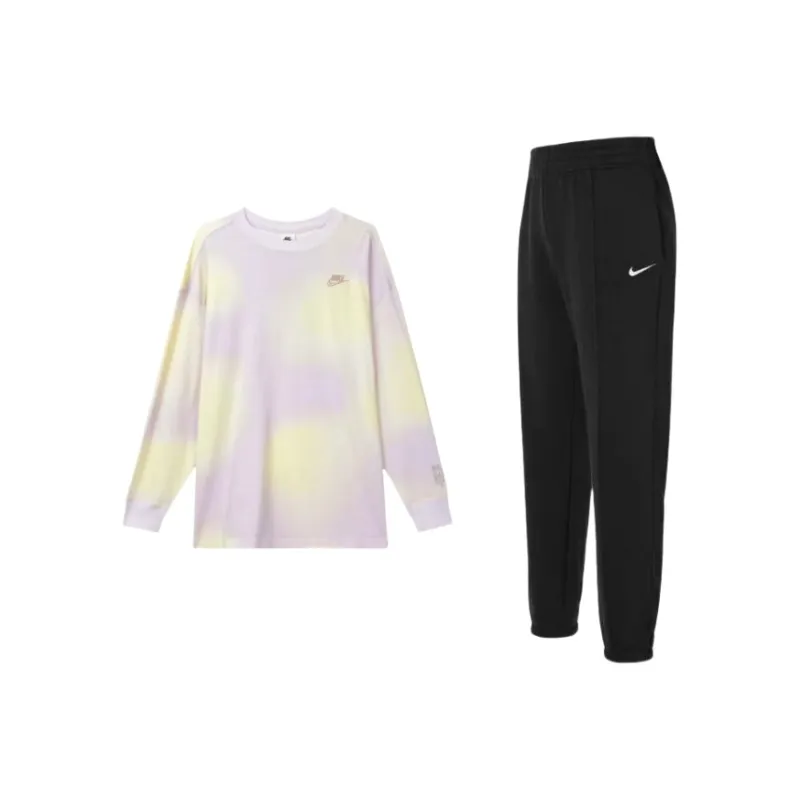 Nike Sweatshirt Sets Women's Light Purple/Black-0