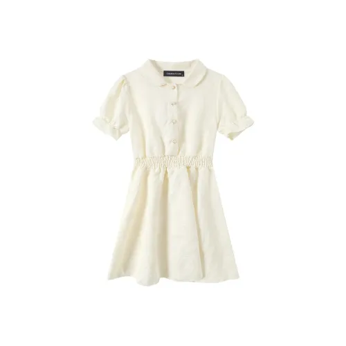 EIDOLON GRAIN Short Sleeved Dress Women's Apricot