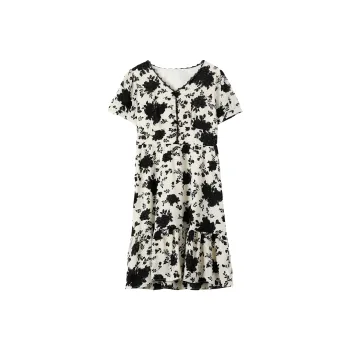 ONE PASS STUDIO Short-Sleeved Dresses Women's Black