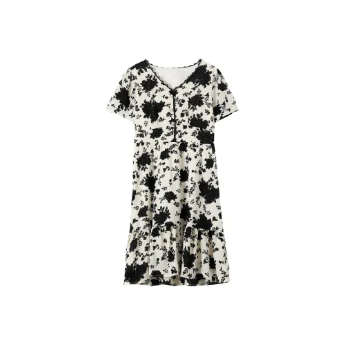 ONE PASS STUDIO Short-Sleeved Dresses Women's Black