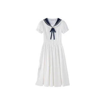 ABCMININ Short Sleeved Dress Women's White