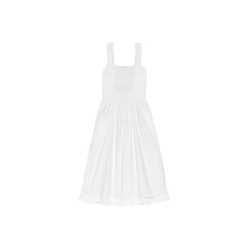 GANNI SS24 Slip Dress Women's Bright White-0