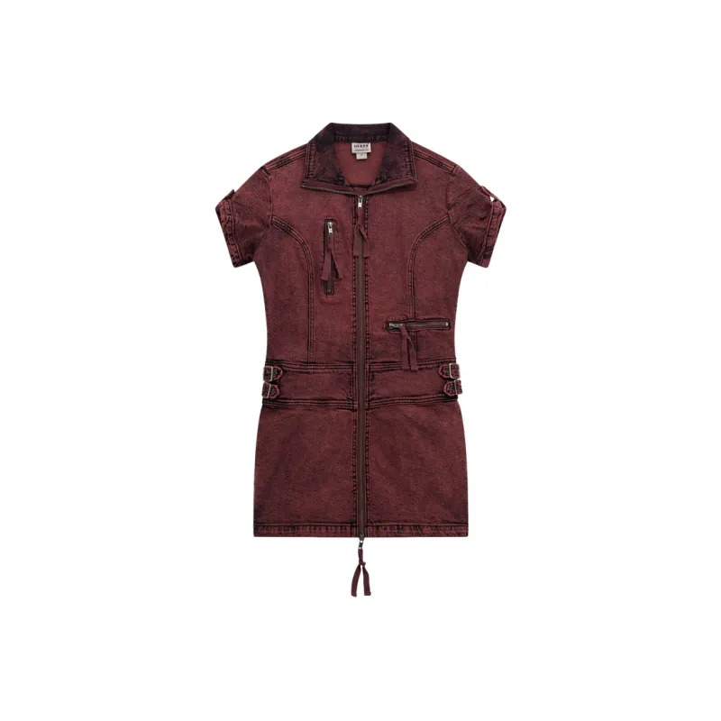 GUESS Short Sleeved Dress Women's Red-0