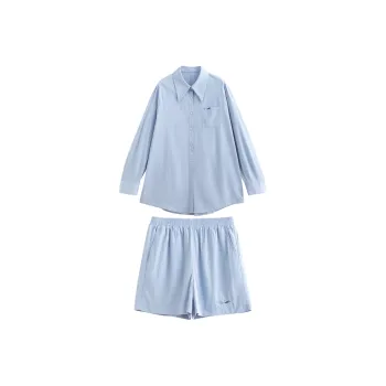 Initial Language Shirt Matching Set Women's Dusty Blue
