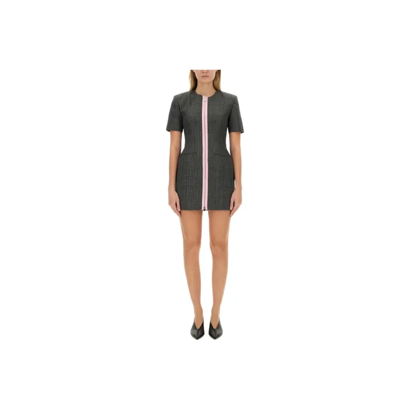 MSGM Short Sleeved Dress Women's Gray-0