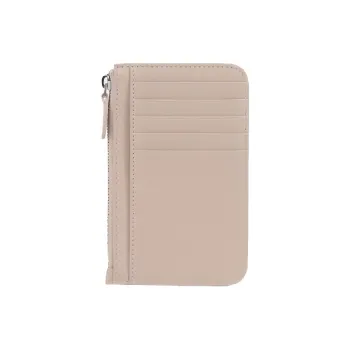 Balenciaga Sheepskin Card Holder Coin Purse Women's Light Beige