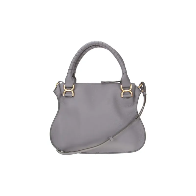 Chloe Marcie Leather Tote Bag, Shopping Bag, Handbag Women's Light Gray-2