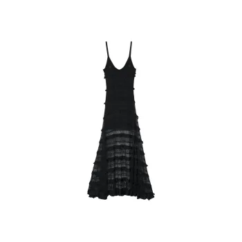 Sandro V-neck Lace Maxi Dress