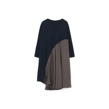 Yohji Yamamoto Long Sleeved Dress Women's Dark Blue/Gray