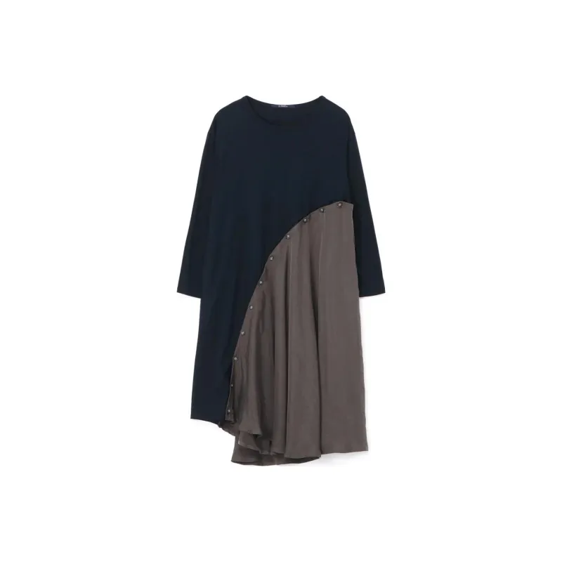 Yohji Yamamoto Long Sleeved Dress Women's Dark Blue/Gray-0