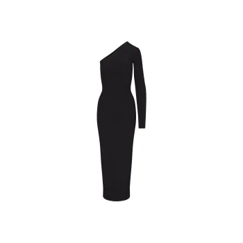 SKIMS FW24 SOFT LOUNGE ONE SHOULDER LONG DRESS Long Sleeved Dresses Women's ONYX/Onyx