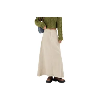 Weixi Denim Long Skirts Women's Apricot