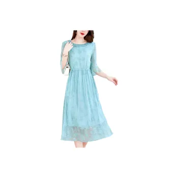 Ink Beauty Short-Sleeved Dresses Women's Haze Blue