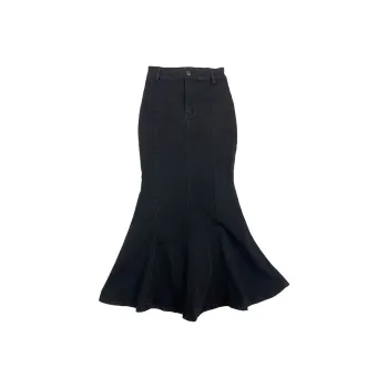 ZAZN Denim Long Skirts Women's Black